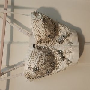 Faux Leather Rhinestone Corset